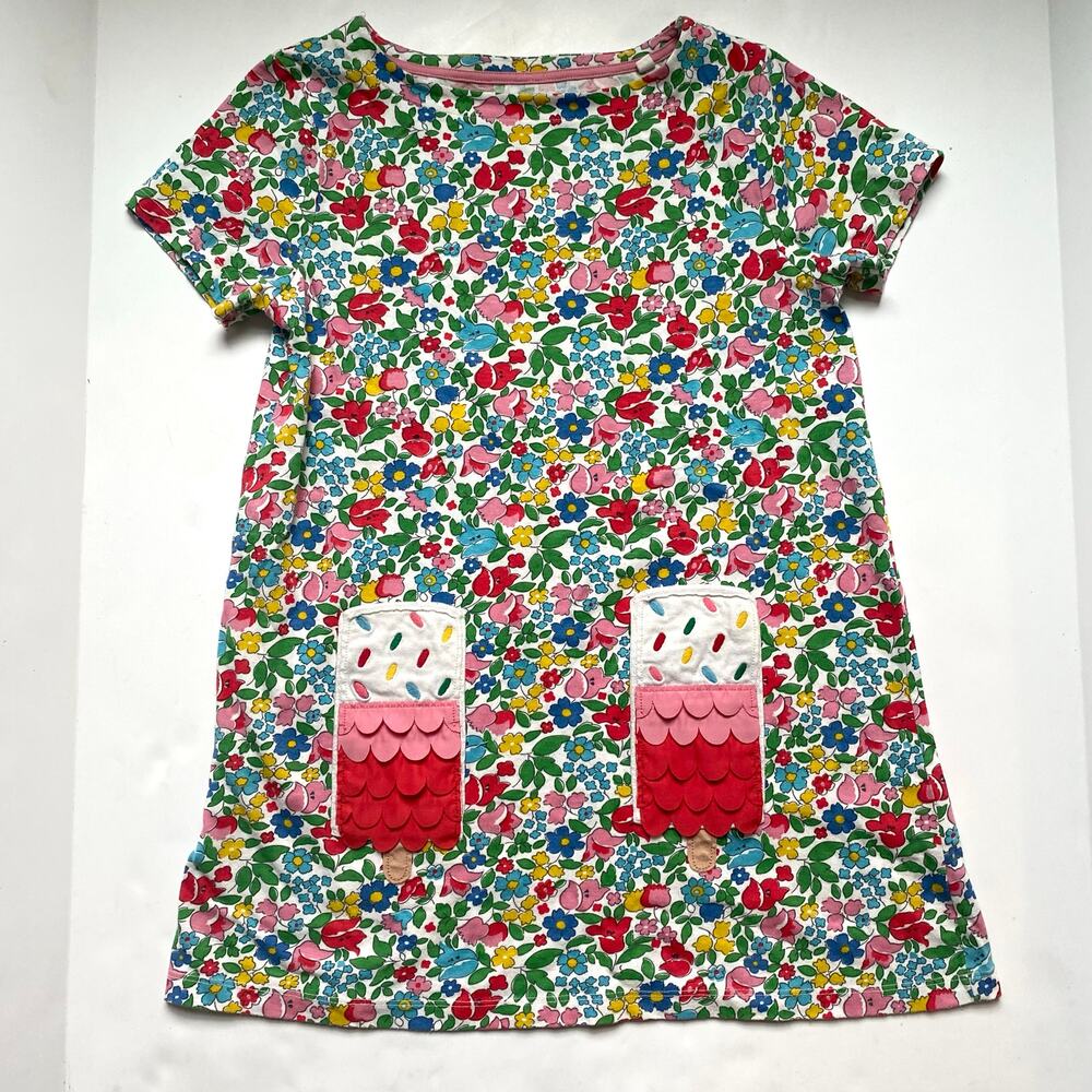 Mini Boden Floral Ice Cream Jersey Dress